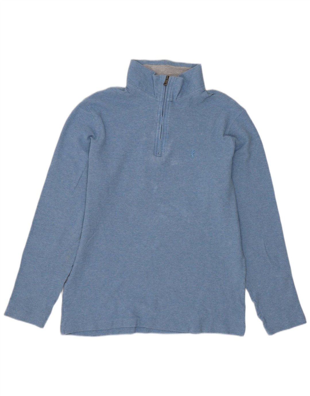 IZOD Womens Zip Neck Sweatshirt Jumper UK 14 Medium Blue