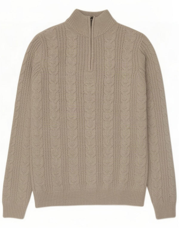 French Connection Pull col zippé pour homme Acrylique beige moyen
