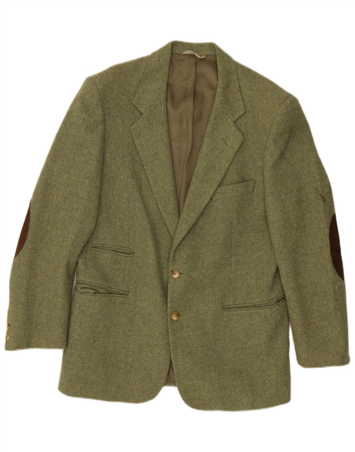 Belfe Mens 2 Button Blazer Jacket IT 50 Large Green Wool
