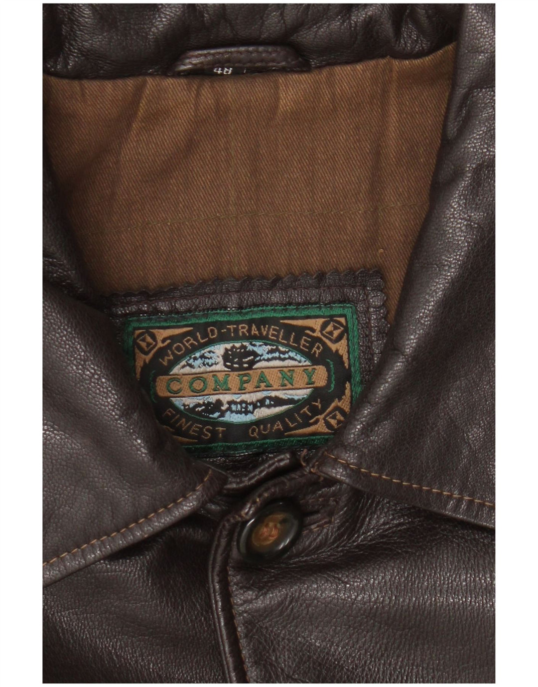 Giacca in pelle vintage da uomo IT 48 in pelle marrone medio