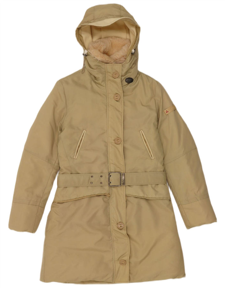 PEUTEREY Womens Hooded Padded Coat IT 42 Medium Beige