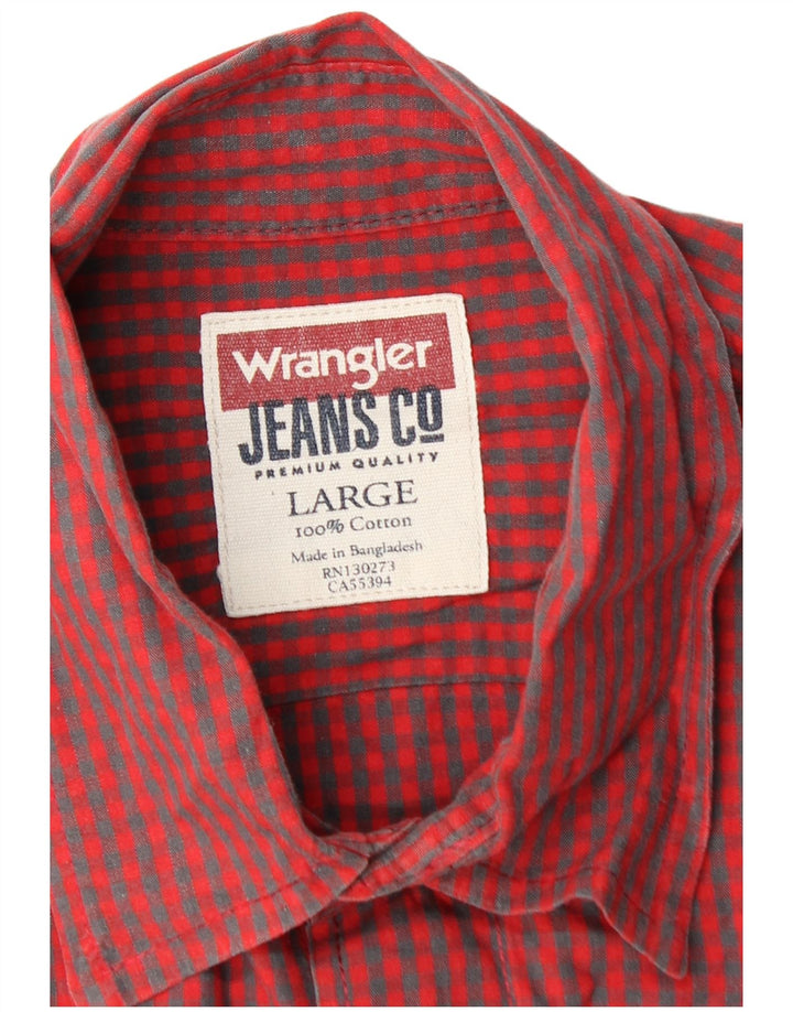 Wrangler herreskjorte stor rød Gingham bomuld