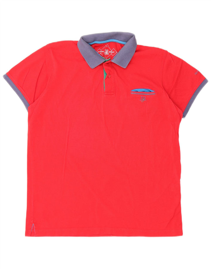 HARMONT & BLAINE Mens Polo Shirt Large Red Cotton