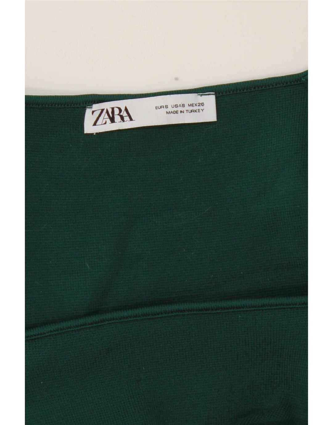 Zara Dame Crop Top Langærmet UK 8 Lille Grøn