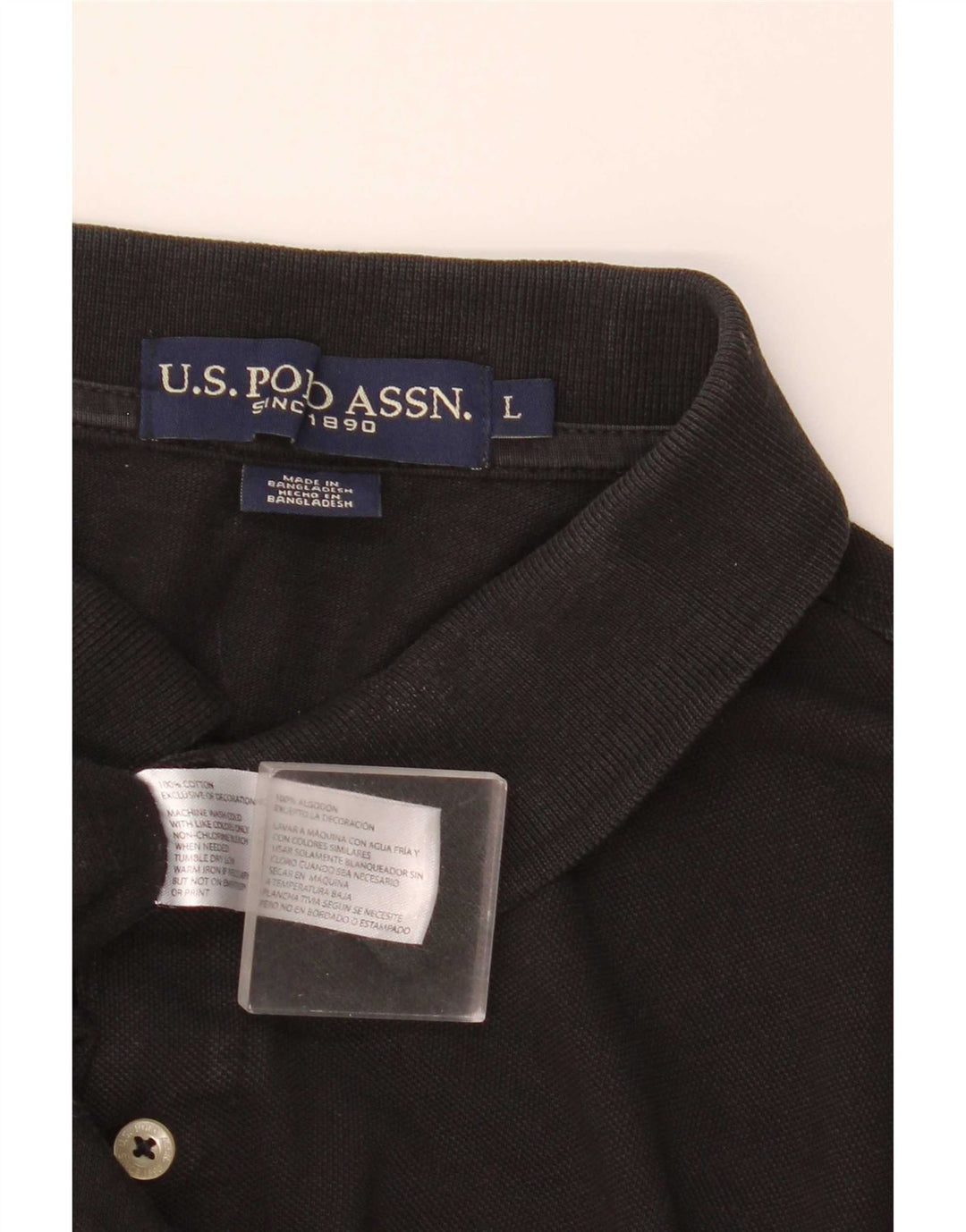 U.S. Polo Assn. Mens Shirt Large Black Cotton