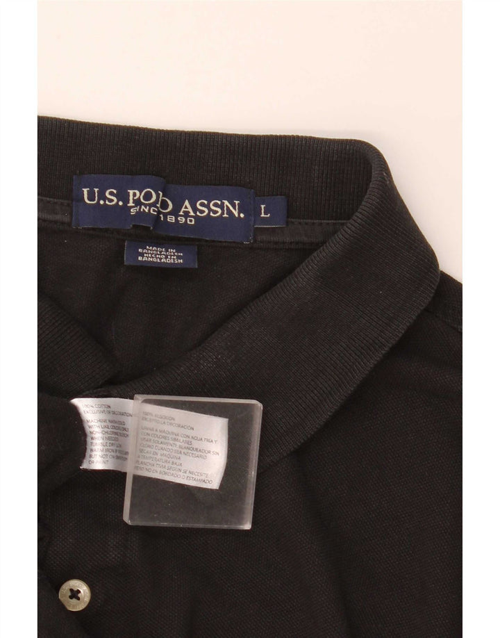 U.S. Polo Assn. Mens Shirt Large Black Cotton