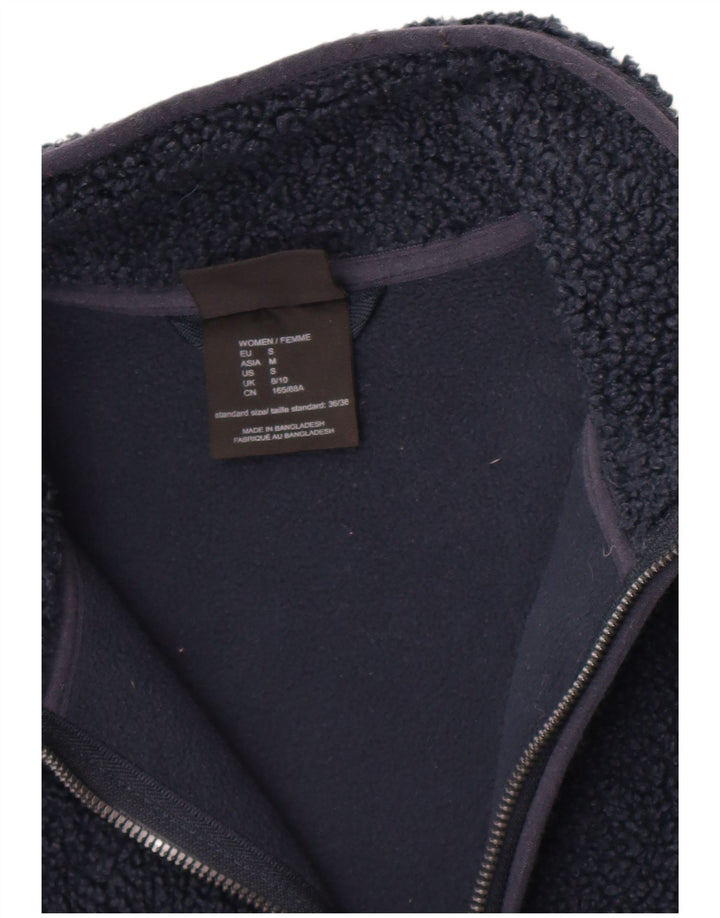 Jack Wolfskin Womens Longline Fleece Jacket UK 8/10 Small Navy Blue