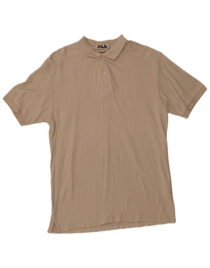 Polo da uomo FILA in cotone beige medio