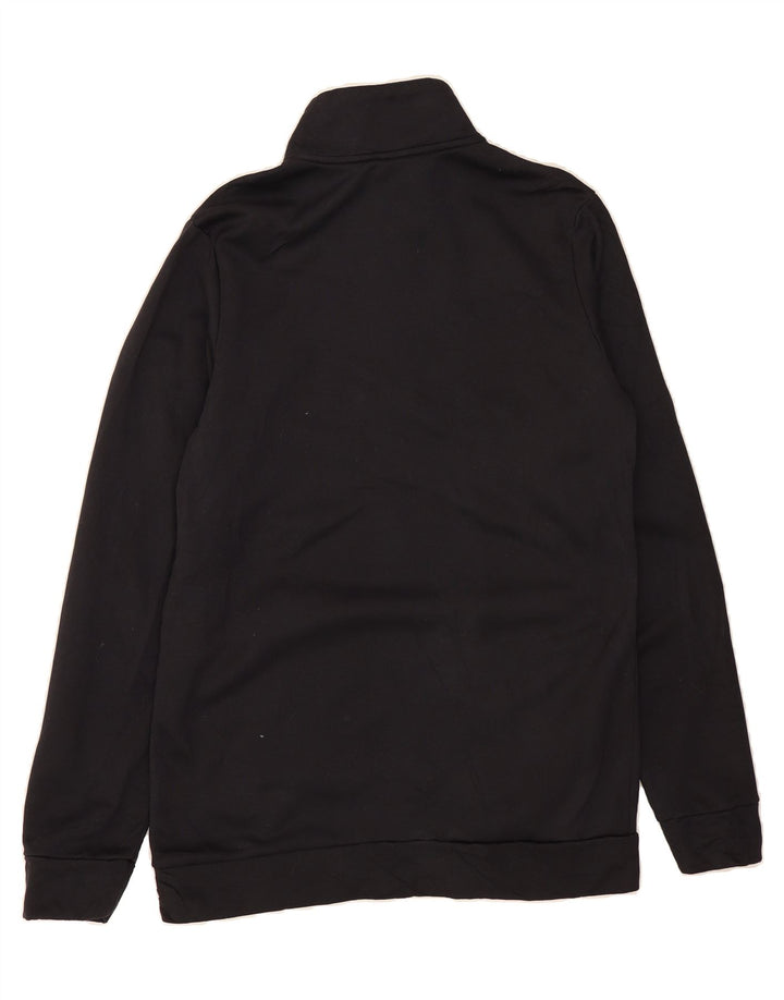 NIKE Mens Graphic Zip Neck Sweatshirt Jumper Small Black Polyester Vintage Nike and Second-Hand Nike from Messina Hembry 