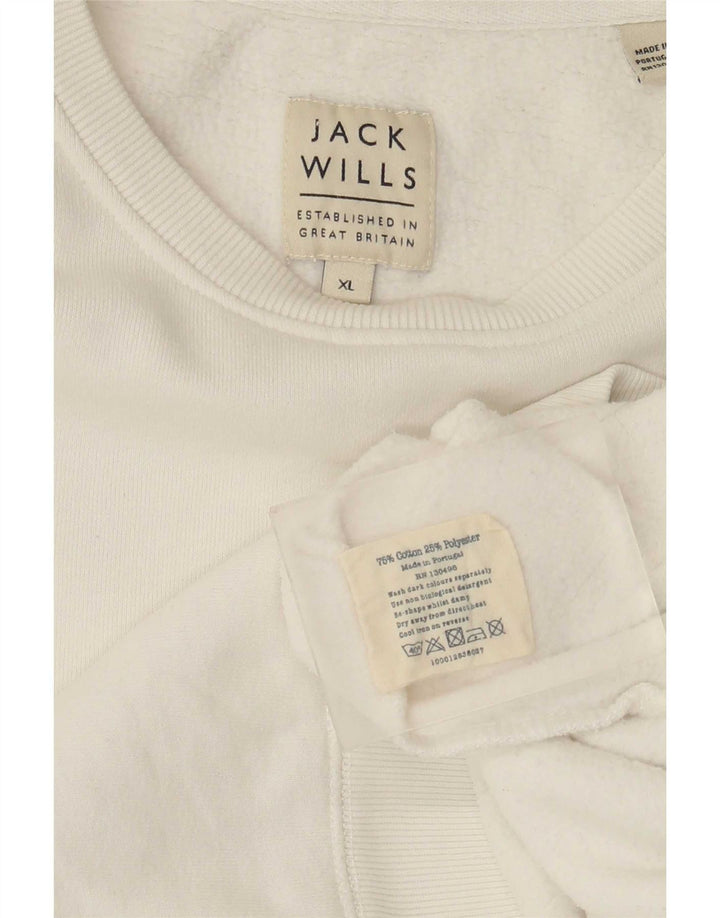 Jack Wills Mens Sweatshirt Jumper XL White Cotton