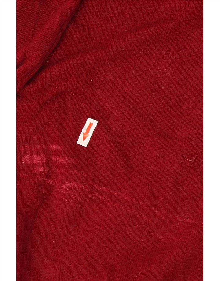 Marks & Spencer Pull col V pour homme en laine bordeaux moyen