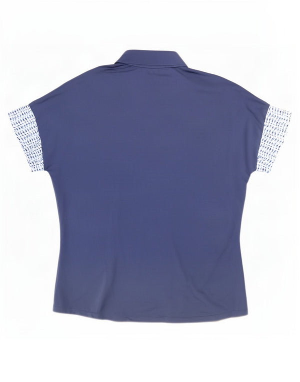 Adidas Mens Zip Neck T-Shirt Top XL Navy Blue Flecked