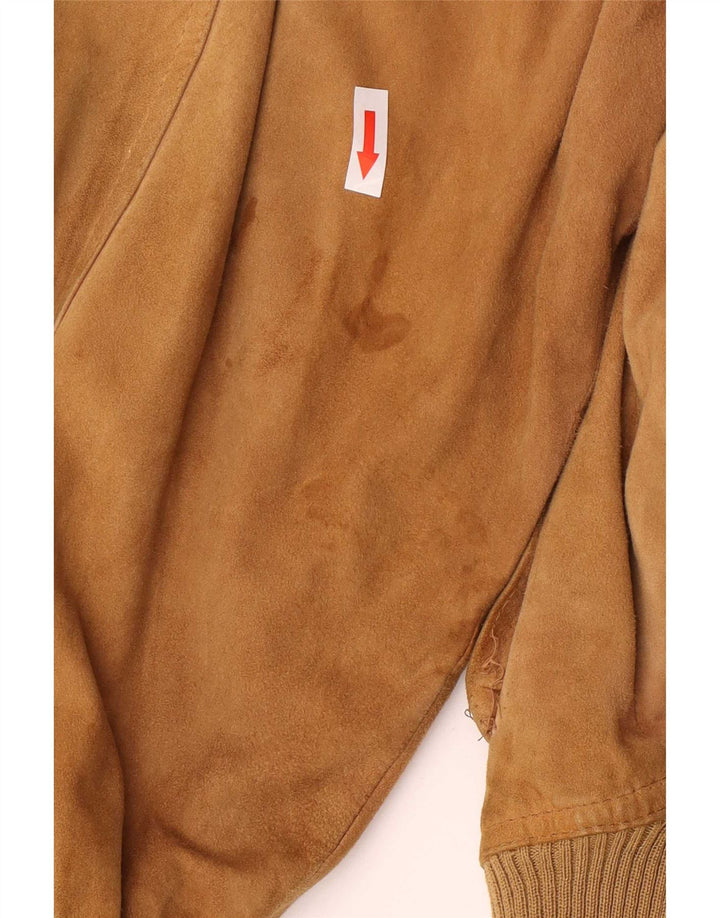 Vintage męska zamszowa kurtka bomber IT 54 2XL brązowa retro