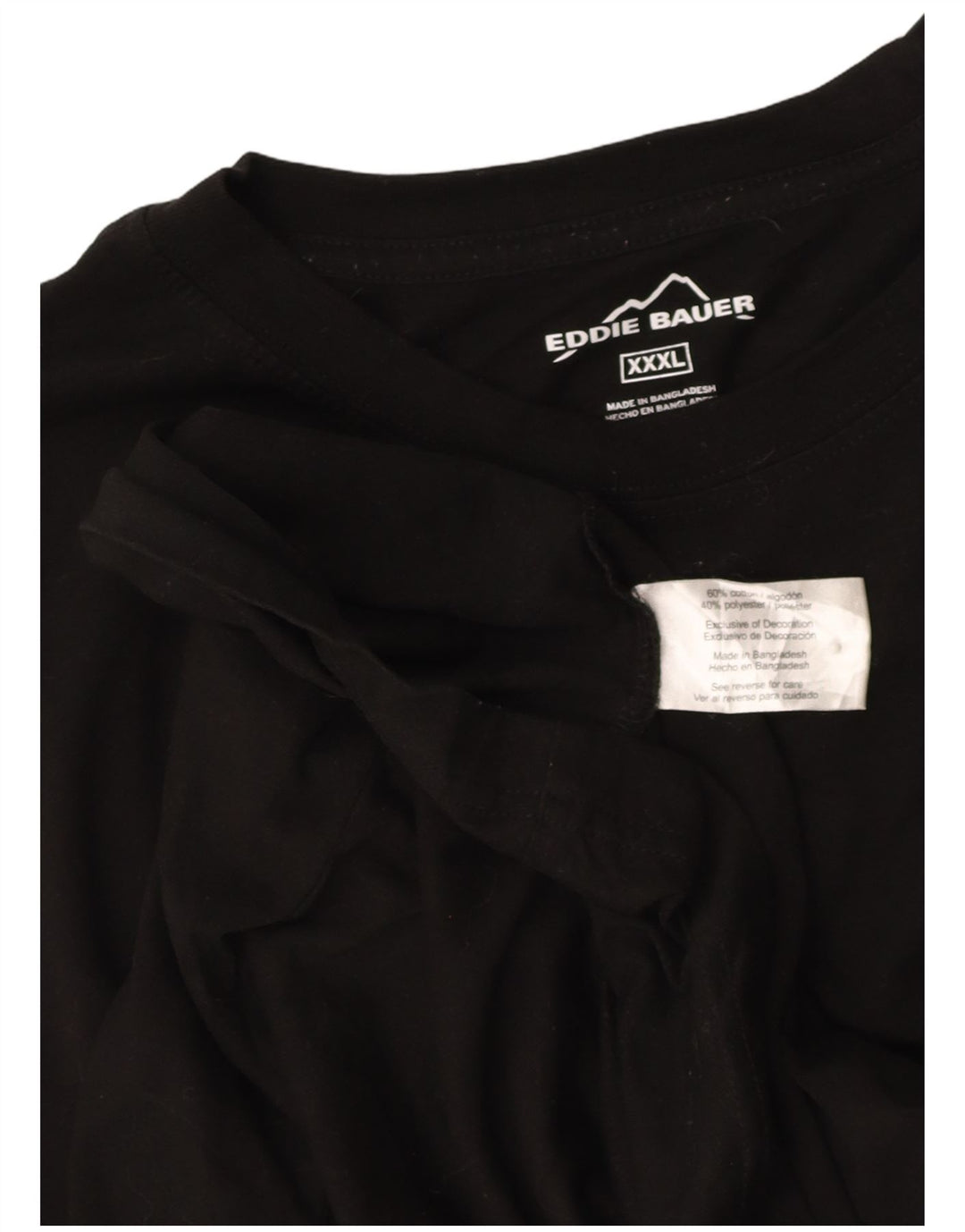 EDDIE BAUER Mens T-Shirt Top 3XL Black Cotton