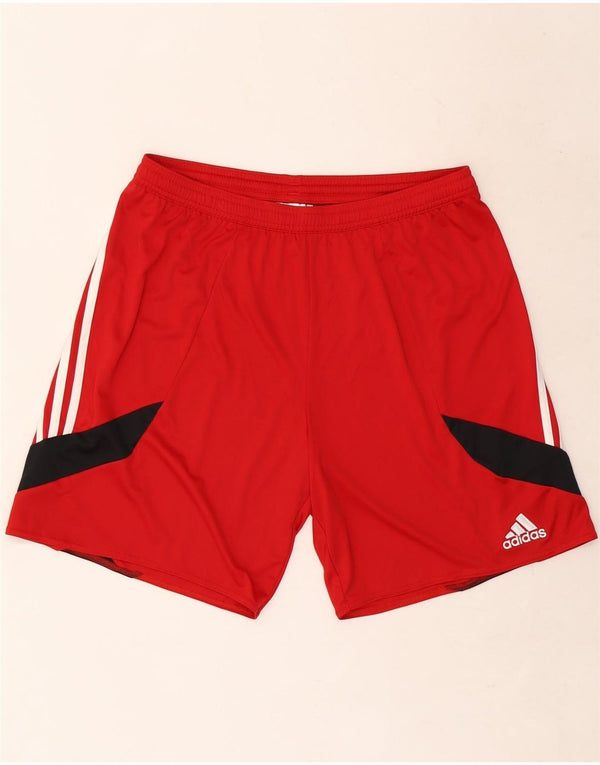 Adidas Short de sport Climalite pour homme Large Rouge Colorblock Polyester