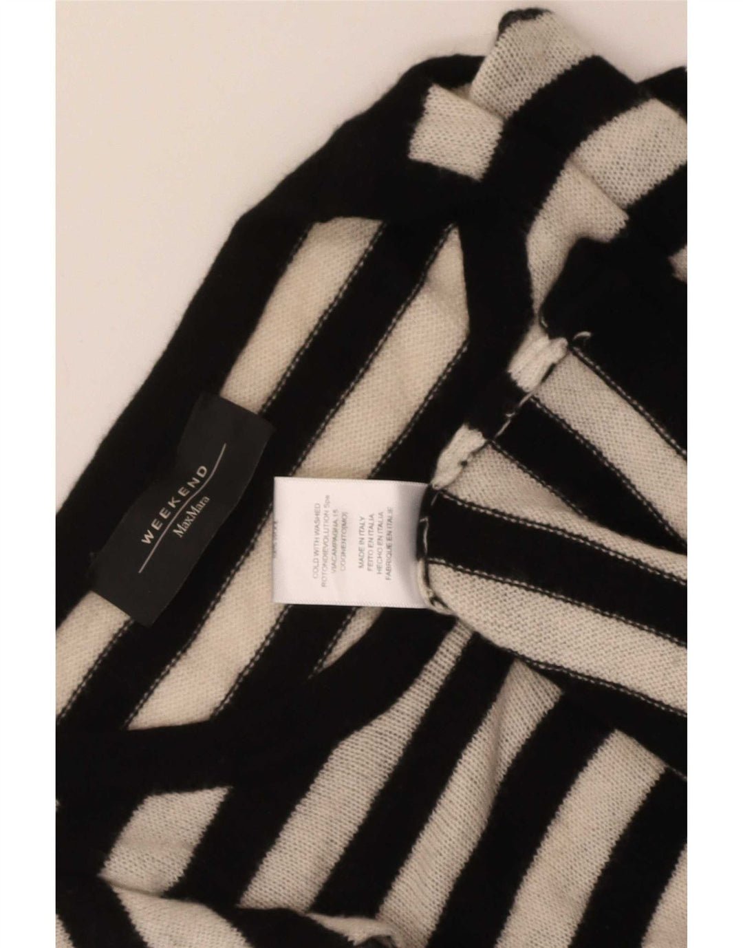 Max Mara Dame Weekend Boat Neck Jumper Sweater UK 14 Medium Sort Stribet