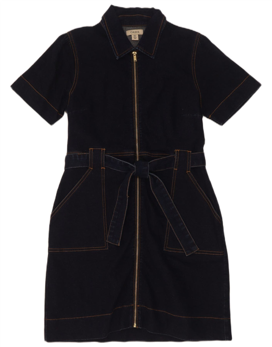 Oasis Womens Denim Dress UK 12 Medium Navy Blue Cotton