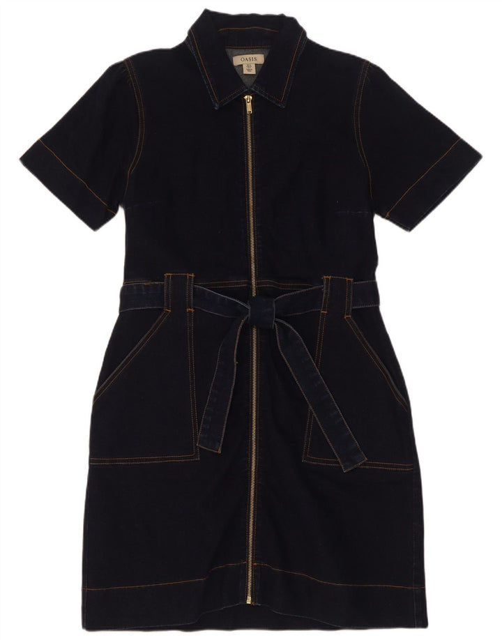 Oasis Womens Denim Dress UK 12 Medium Navy Blue Cotton