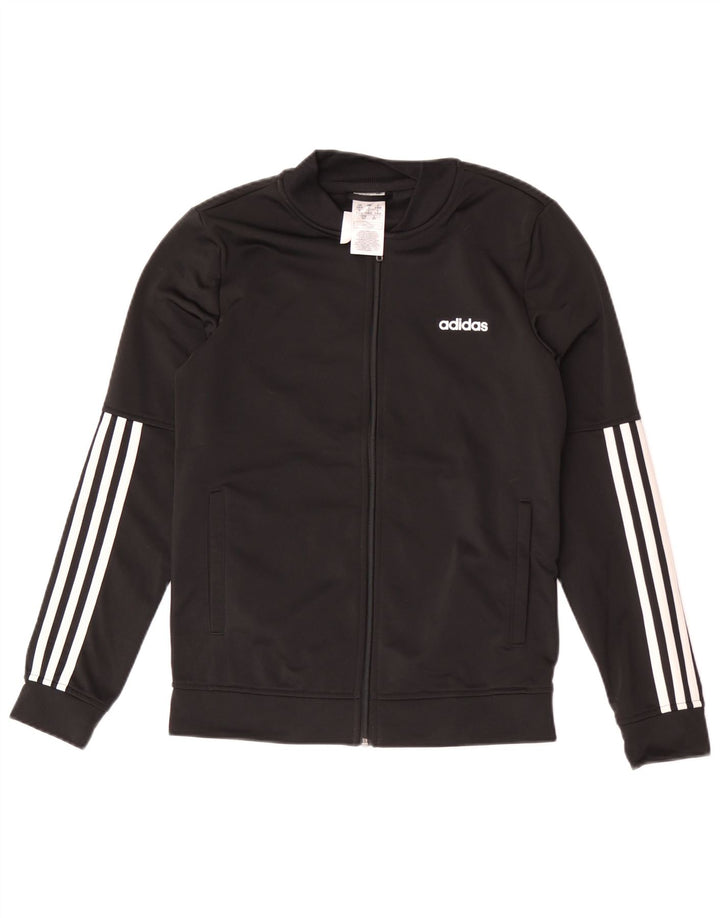 Adidas Womens Tracksuit Top Jacket UK 8/10 Small Black Polyester