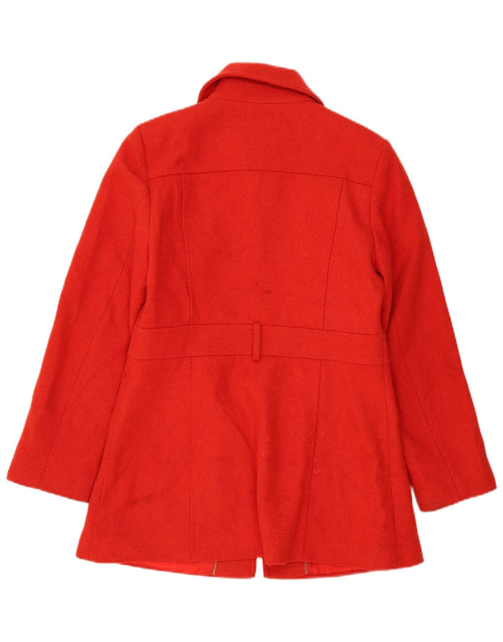 Marks & Spencer Dame Overfrakke UK 12 Medium Rød Akryl
