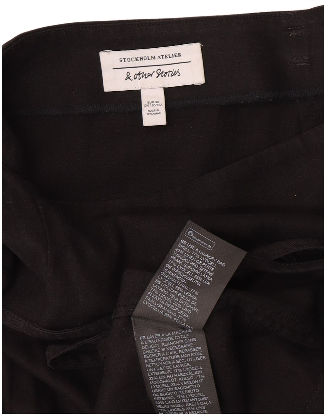 & Other Stories Womens Wrap Skirt EU 38 Medium W26 Black Lyocell