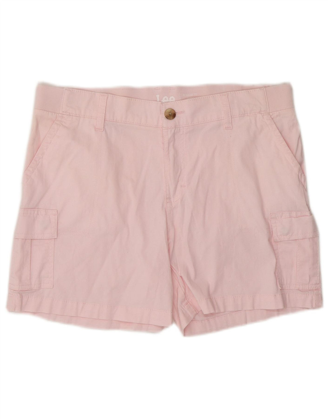 LEE Womens Regular Fit Cargo Shorts US 12 Large W34 Pink Cotton