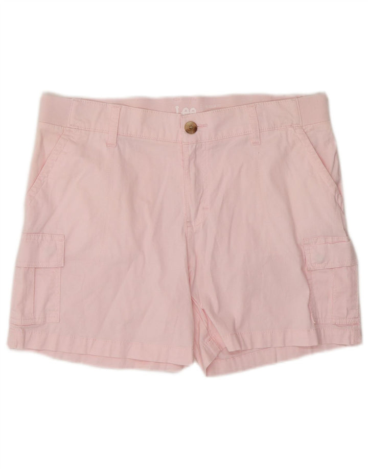 LEE Womens Regular Fit Cargo Shorts US 12 Large W34 Pink Cotton