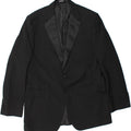 MARKS & SPENCER Mens Long 2 Button Blazer Jacket UK 44 2XL Black Polyester Vintage Marks & Spencer and Second-Hand Marks & Spencer from Messina Hembry 