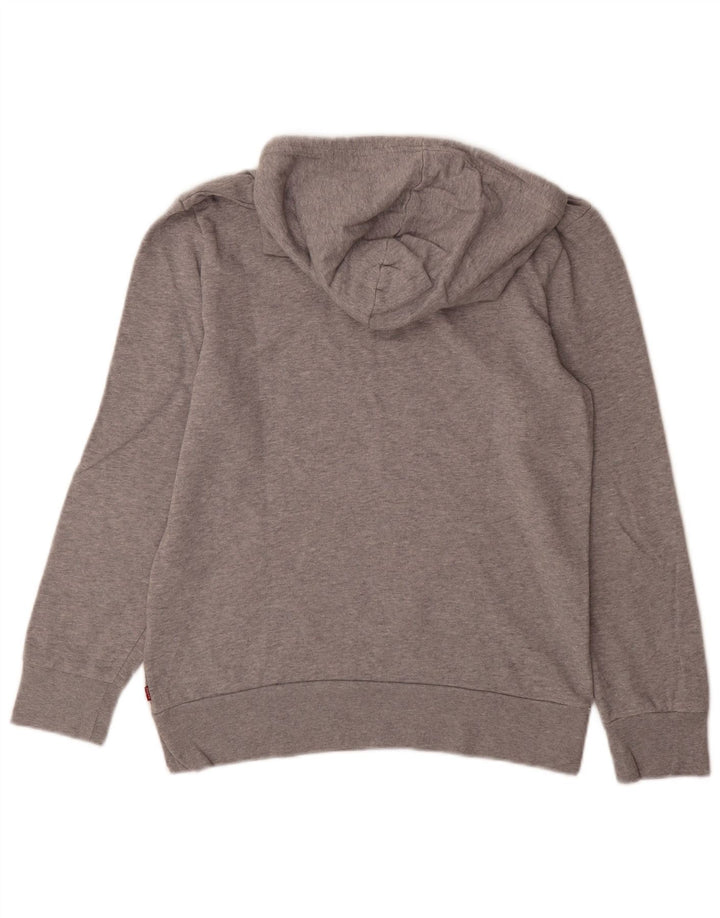 LEVI'S Mens Graphic Hoodie Jumper Small Grey Cotton