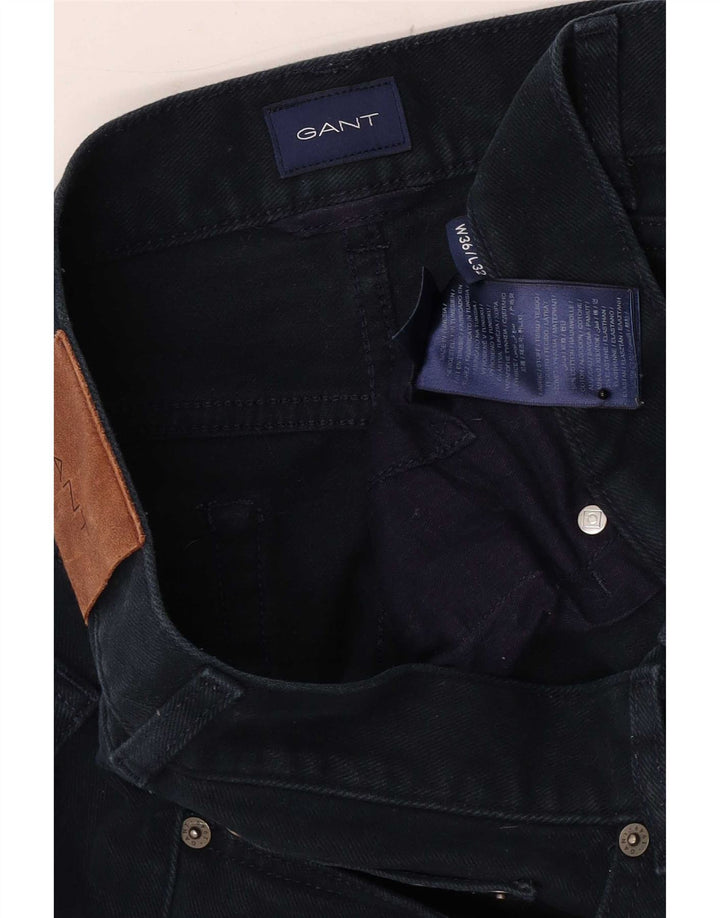 Gant Mens Regular Fit Straight Jeans W36 L32 Navy Blue Cotton