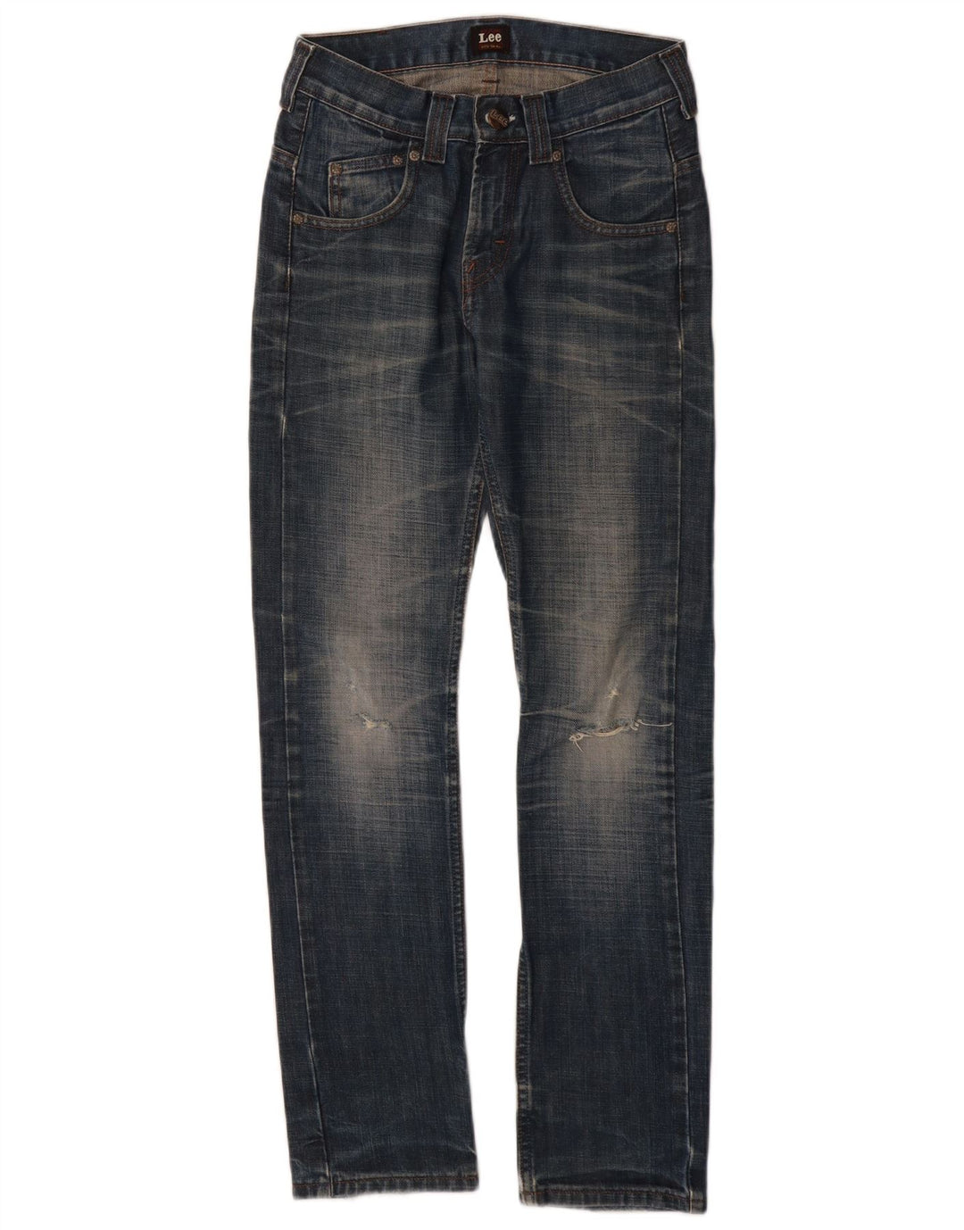 LEE Boys Distressed Slim Jeans 11-12 Years W26 L30 Blue Cotton