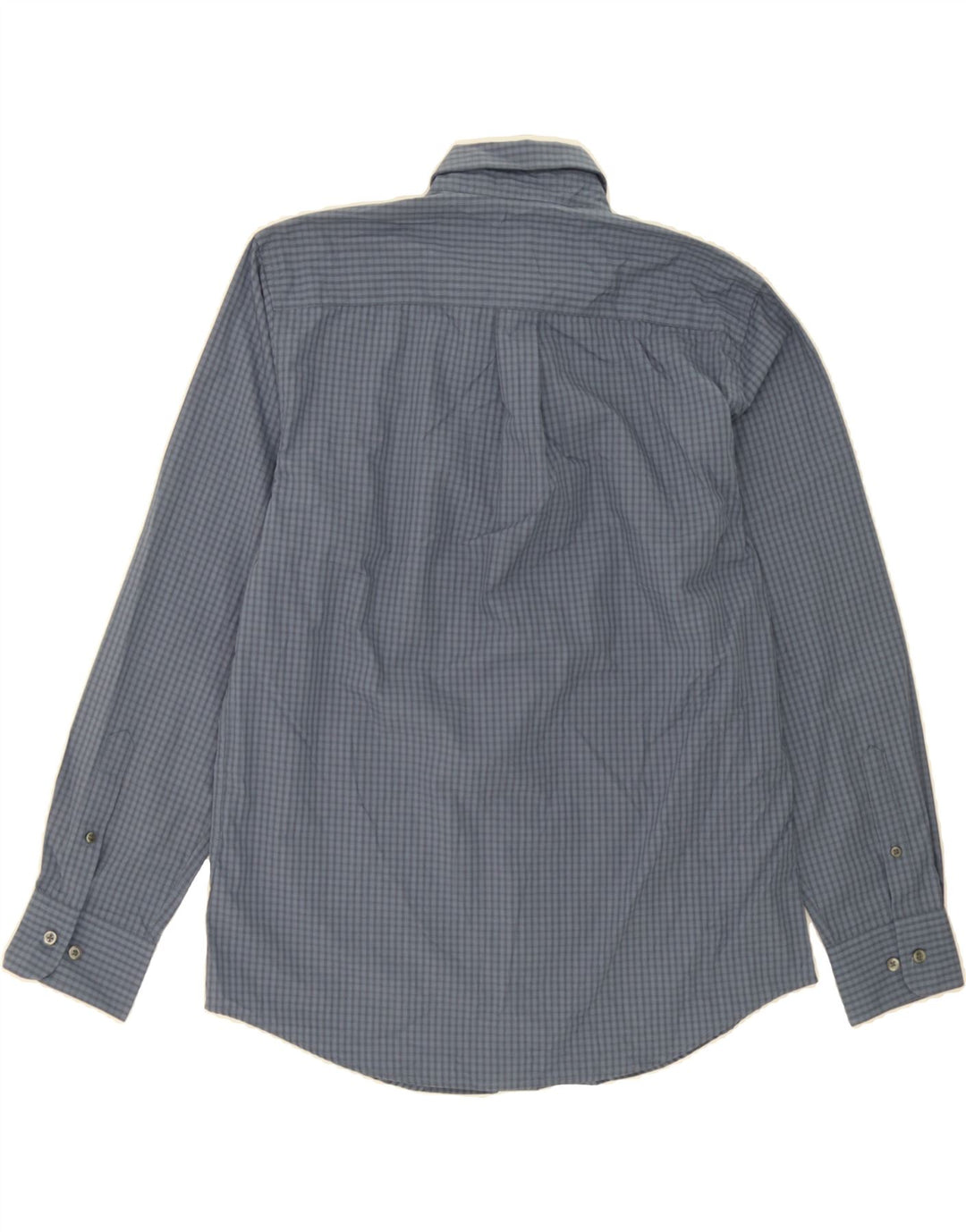 DOCKERS Mens Shirt Size 15 1/2 Medium Navy Blue Check Cotton Vintage Dockers and Second-Hand Dockers from Messina Hembry 
