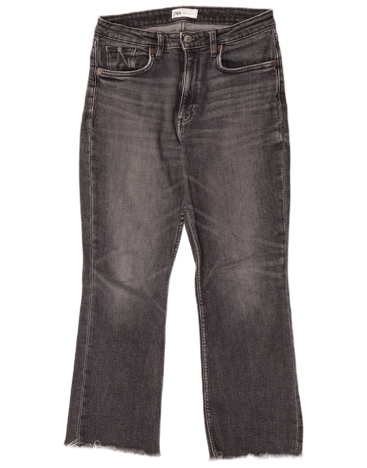 Zara Womens Cropped Jeans EU 36 XS W26 L25 Grey