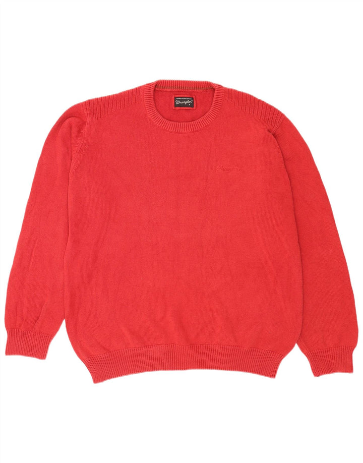 Wrangler Mens Crew Neck Jumper Sweater XL Red Cotton