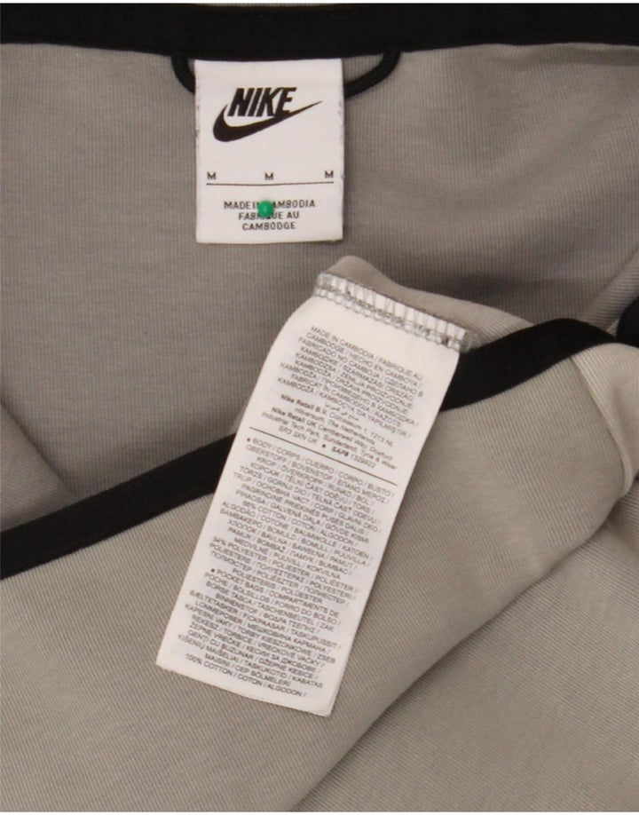 Nike Mens Zip Hoodie Sweater Medium Grey Colourblock Cotton