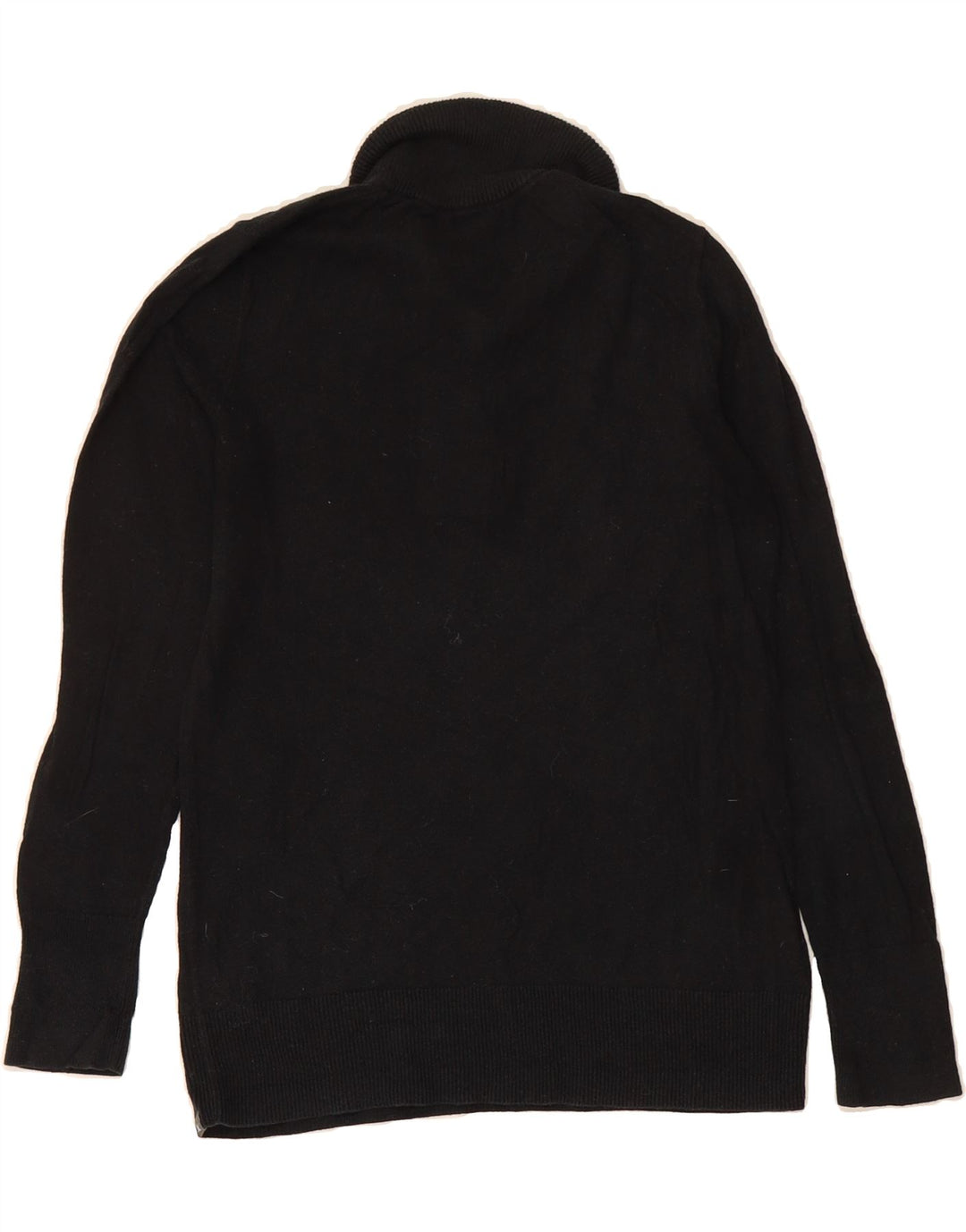 EDDIE BAUER Womens Button Neck Jumper Sweater UK 10 Small Black Cotton Vintage Eddie Bauer and Second-Hand Eddie Bauer from Messina Hembry 