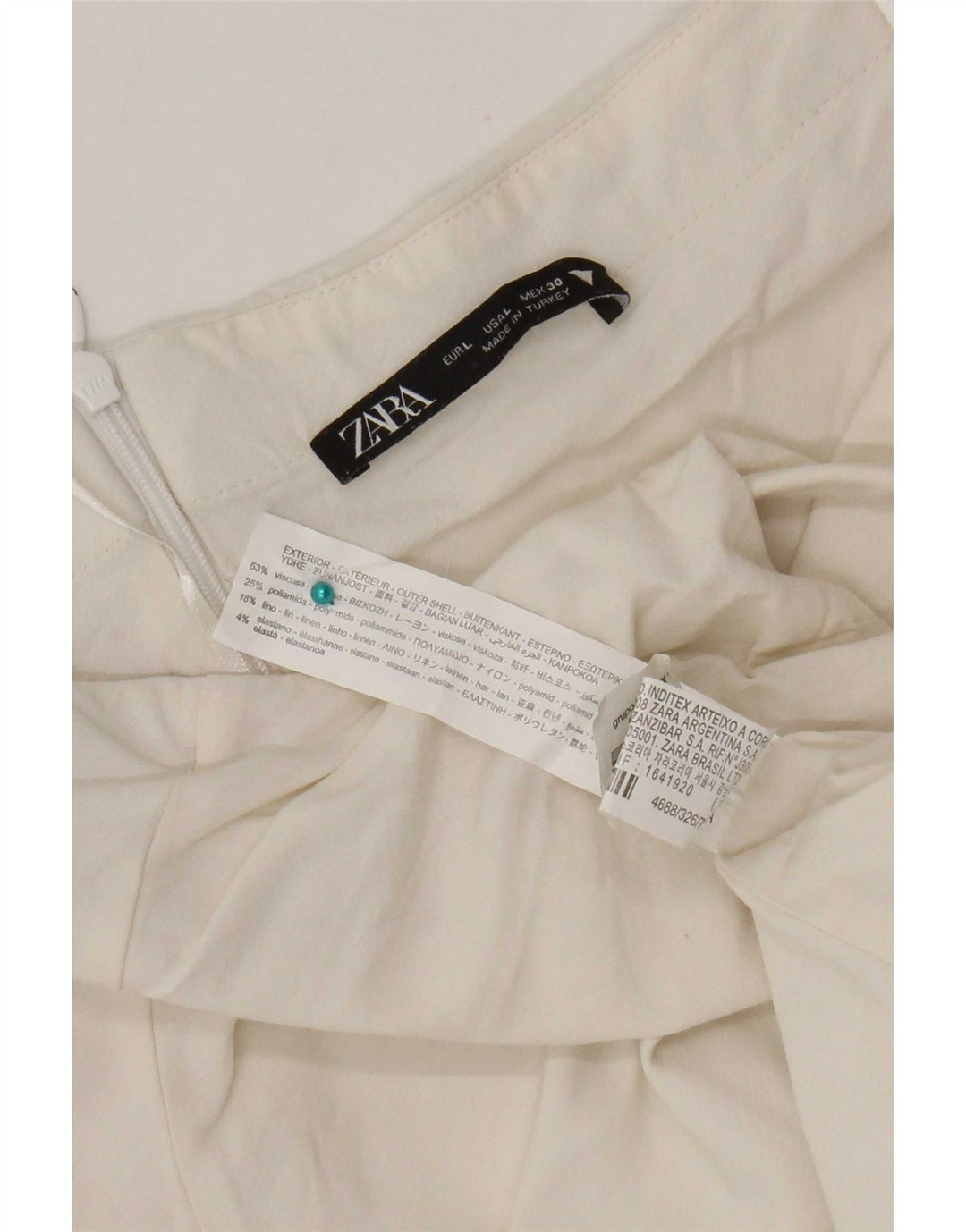 Zara Womens Mini Halter Dress UK 14 Large White Viscose