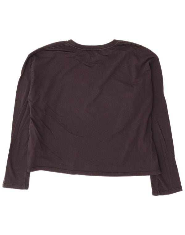 Levi's Damen Crop Top Langarm UK 14 Medium Marineblau Baumwolle