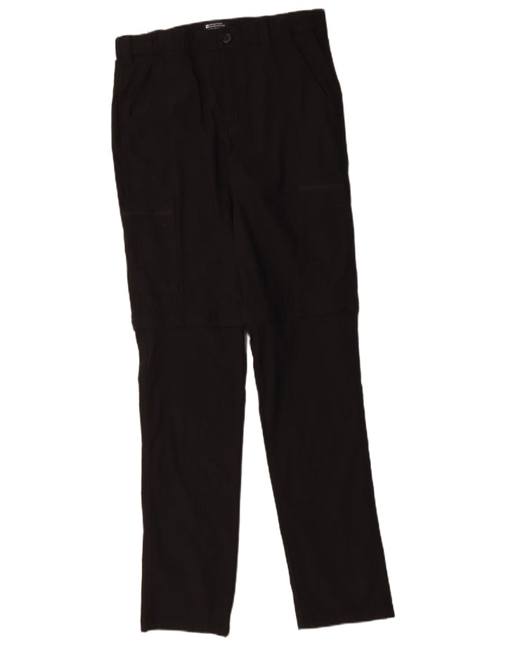 Mountain Warehouse Mens Straight Cargo Trousers W30 L33 Black Nylon