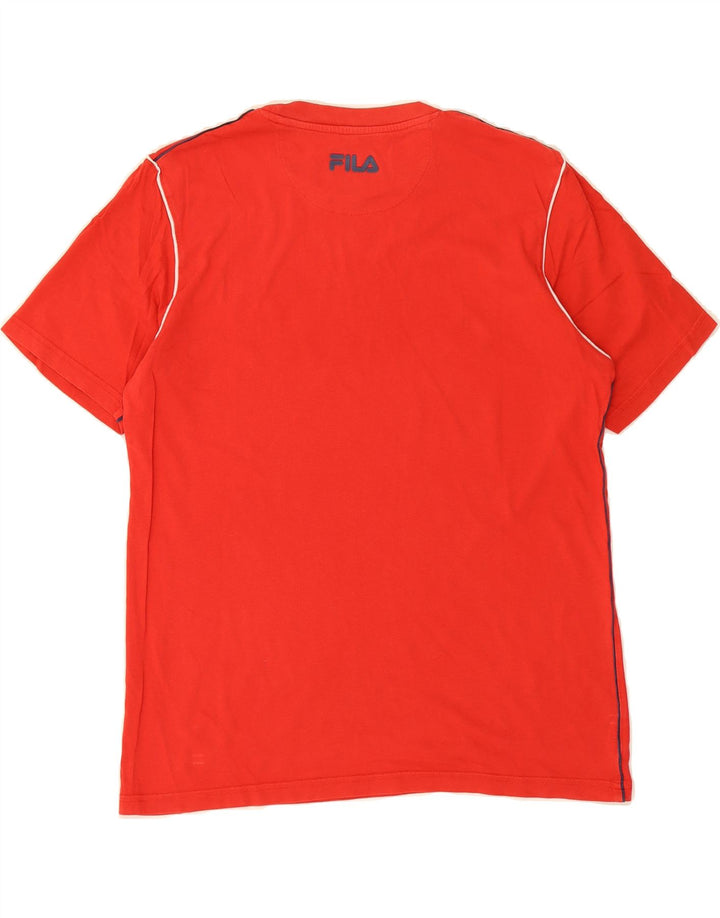 FILA Mens Graphic T-Shirt Top Large Red Cotton Vintage Fila and Second-Hand Fila from Messina Hembry 