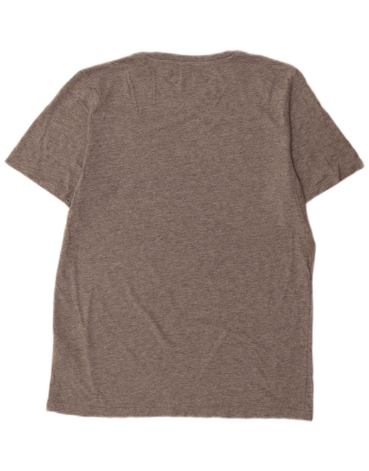 Jack & Jones Mens Graphic T-Shirt Top Large Grey Cotton
