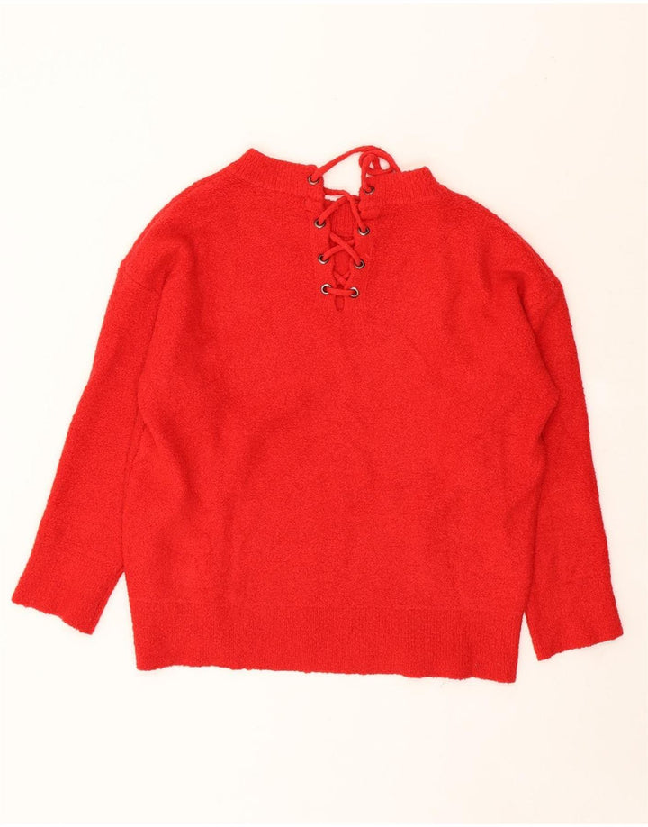 ZARA Womens Oversized Boat Neck Jumper Sweater UK 10 Small Red Vintage Zara and Second-Hand Zara from Messina Hembry 