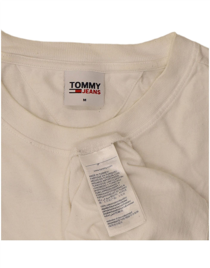 TOMMY HILFIGER Mens Graphic T-Shirt Top Medium White Cotton