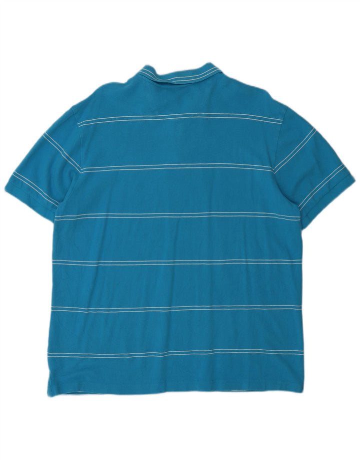 Chaps Herre poloshirt XL blå stribet bomuld