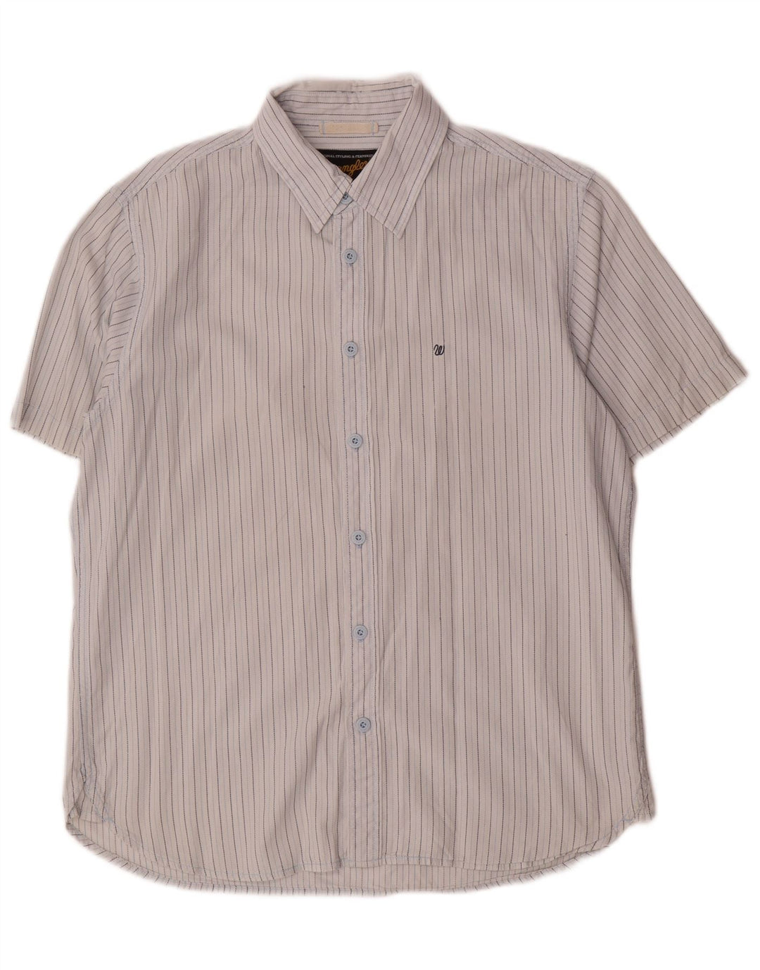 WRANGLER Mens Short Sleeve Shirt Medium White Striped