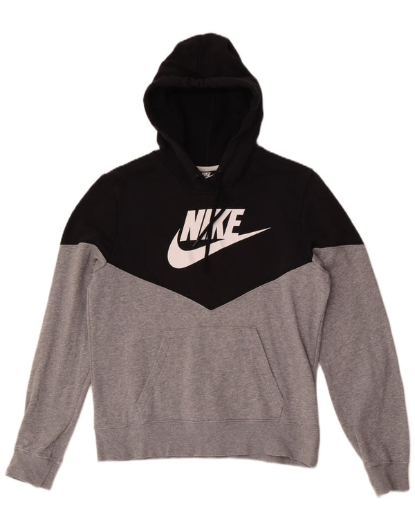 Nike drenge grafisk hættetrøje 10-11 år medium sort farveblok bomuld