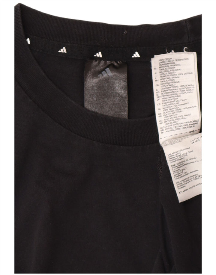 ADIDAS Mens Graphic T-Shirt Top Medium Black Cotton