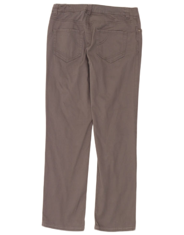 Benetton Womens Straight Casual Trousers IT 40 Small W30 L28 Grey Cotton