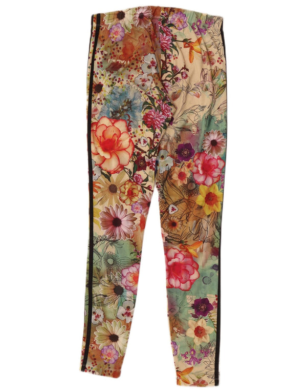 Leggings Adidas da donna UK 14 poliestere floreale multicolore medio