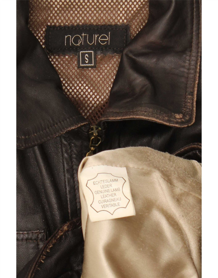 Męska kurtka skórzana vintage UK 36 Small Brown